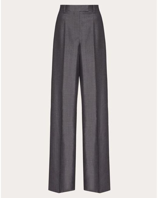 Valentino Gray Mohair Canvas Trousers