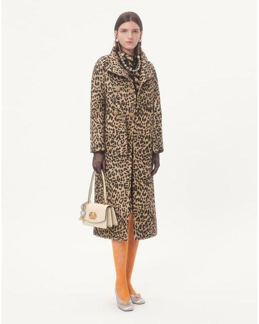 Valentino Natural Mantel Aus Wollstoff Mit-Print Frau