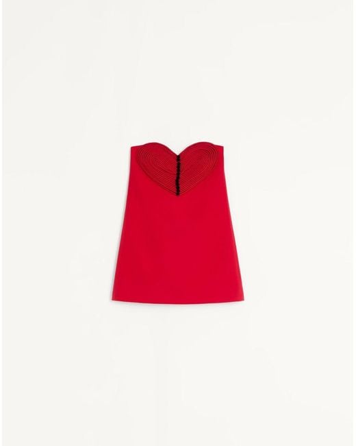 Valentino Embroidered Crepe Couture Short Dress 38