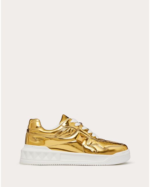 Valentino One Stud Low-top Synthetic Fabric Sneaker | Lyst