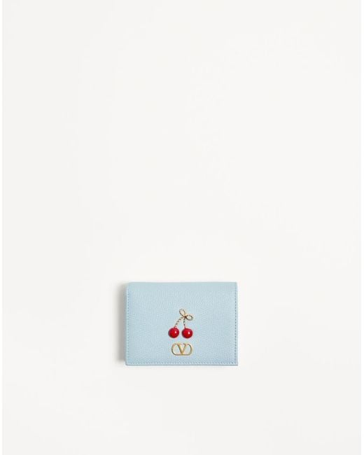 Valentino Garavani Blue Cherryfic Wallet