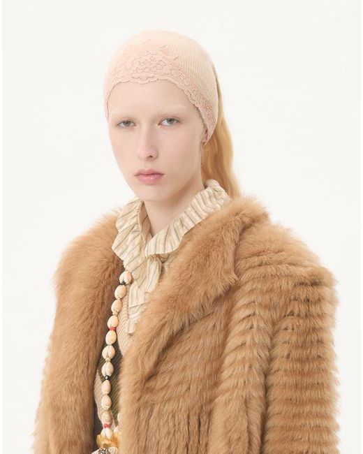 Valentino Garavani Vロゴ シグネチャー カシミア X レース ヘッドバンド 女性 アラバスター L/x Natural
