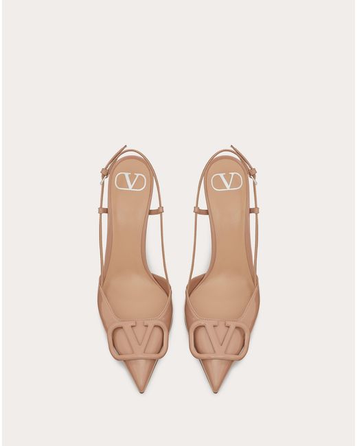 VLogo leather slingback pumps