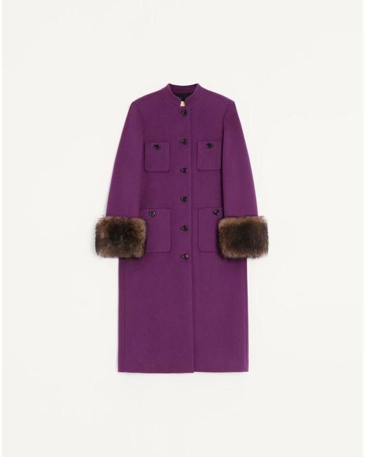 Valentino Purple Compact Drap Coat