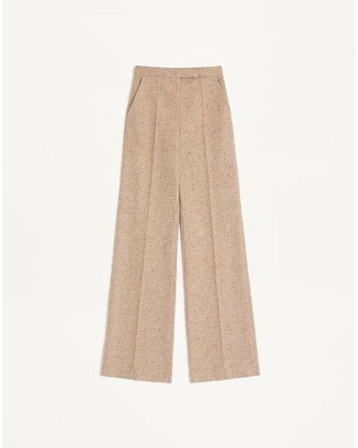 Valentino Natural Natté Buttoned Weave Trousers