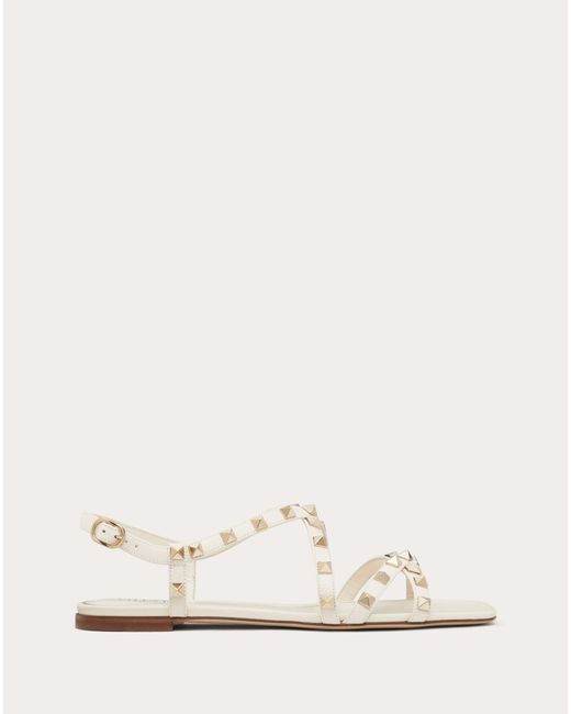 Rockstud calfskin ankle cheap strap flat sandal