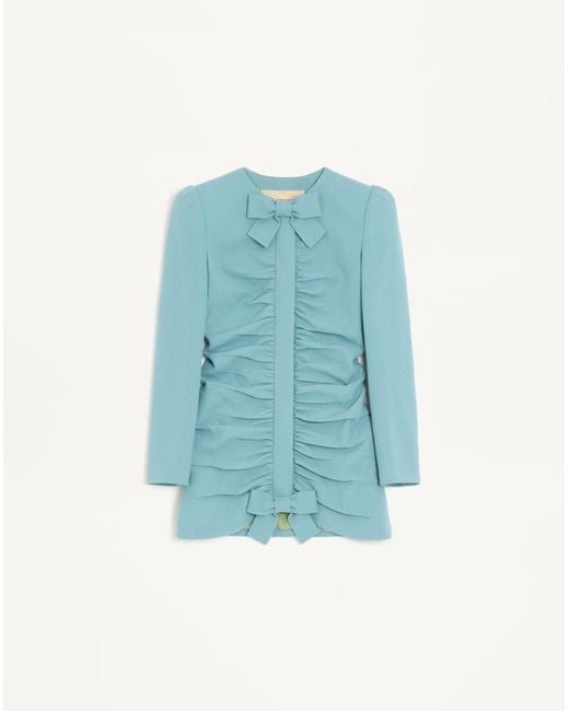 Valentino Blue Crispy Light Wool Jacket