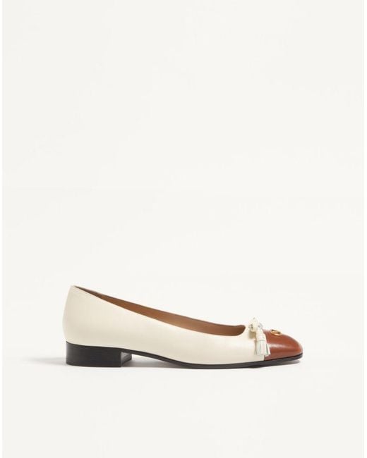 Valentino Garavani Natural Valet Du Roi Kidskin Ballerina 25Mm 36
