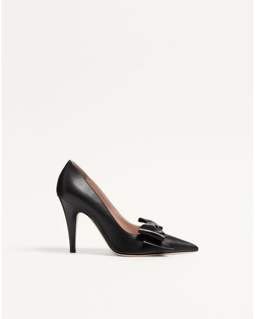 Valentino Garavani White Escarpins Bowow En Cuir De Chevreau, 100 Mm Frau