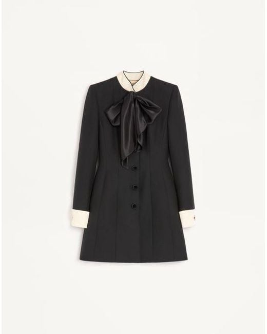 Valentino クレープクチュール ショートドレス 女性 ブラック/シャンパン Black