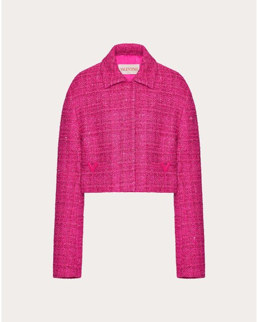 Valentino Pink Glaze Tweed Light Jacket