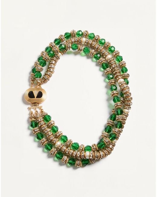 Valentino Garavani Green Ovalette Necklace