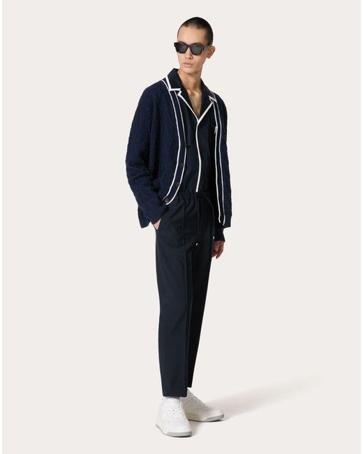 Valentino Blue Toile Iconographe Pattern Cotton Cardigan for men