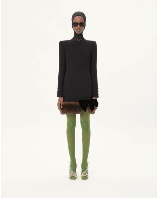 Valentino Green Lycra-Strumpfhose Mit Blumenmuster Frau