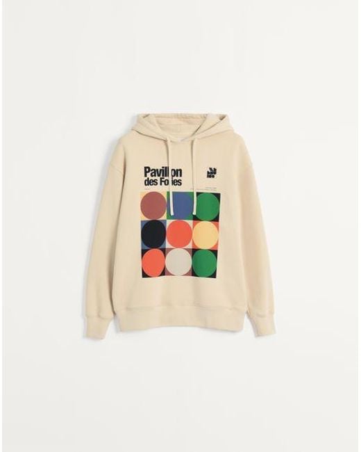 Valentino White Cotton Hooded Sweatshirt With Pavillon Des Folies Print for men
