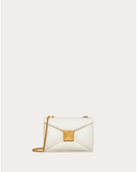 one stud nappa micro bag with chain