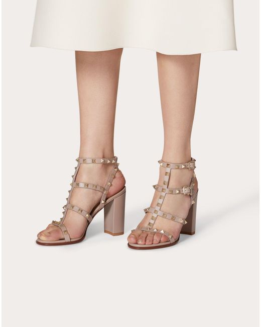 valentino rockstud ankle strap flat