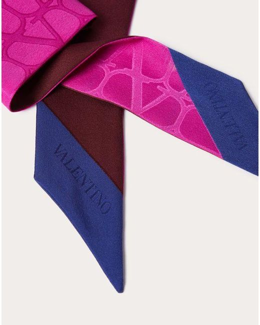 Valentino Garavani Pink Toile Iconographe Silk Bandeau Scarf