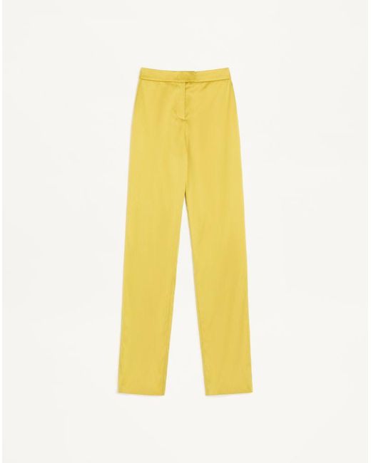 Valentino Yellow Double Duchesse Stretch Trousers