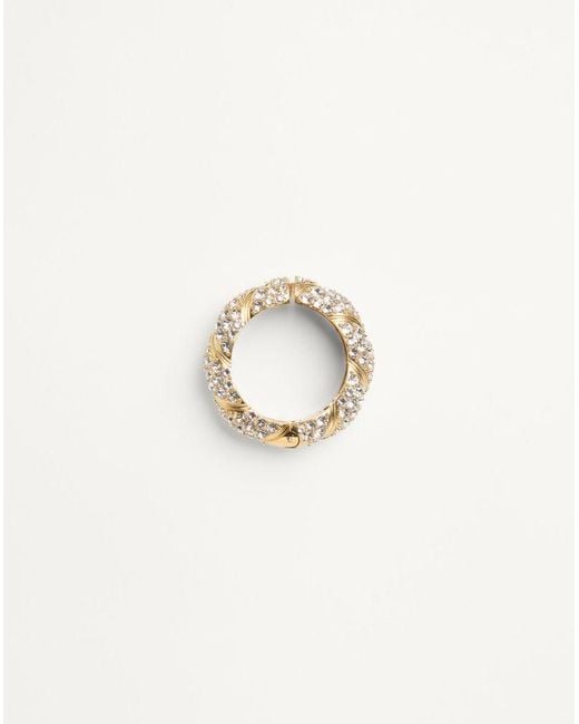 Valentino Garavani White Pas Plus Mono Earring