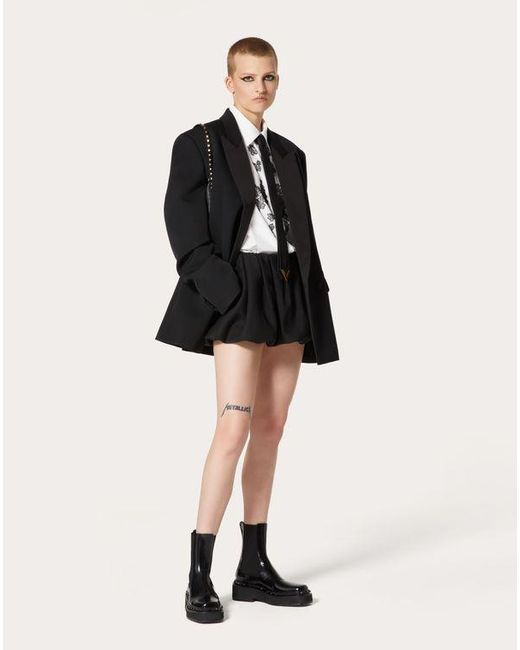 Valentino Black Crepe Couture Mini Skirt