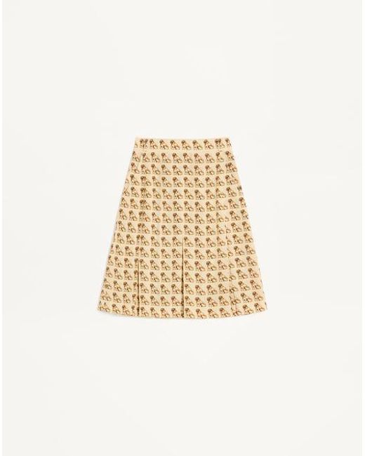 Valentino プティ シャルルプリント クレープデシン スカート 女性 バーチ/マルチカラー Natural