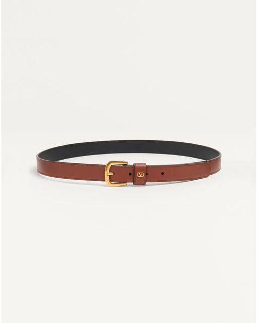 Valentino Garavani Vlogo Signature Gürtel Aus Glänzendem Kalbsleder 25 Mm Mann in Multicolor für Herren