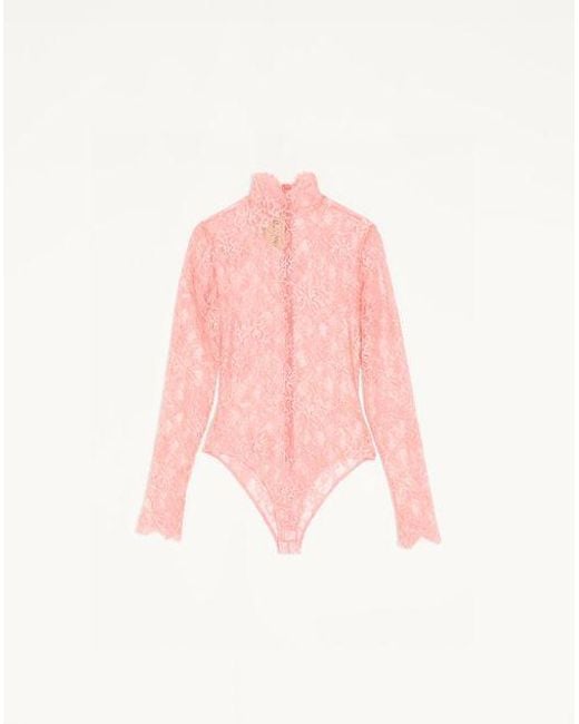 Valentino Pink Floral Lace Body