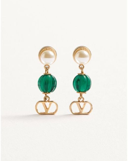 Valentino Garavani White Vlogo Signature Earrings