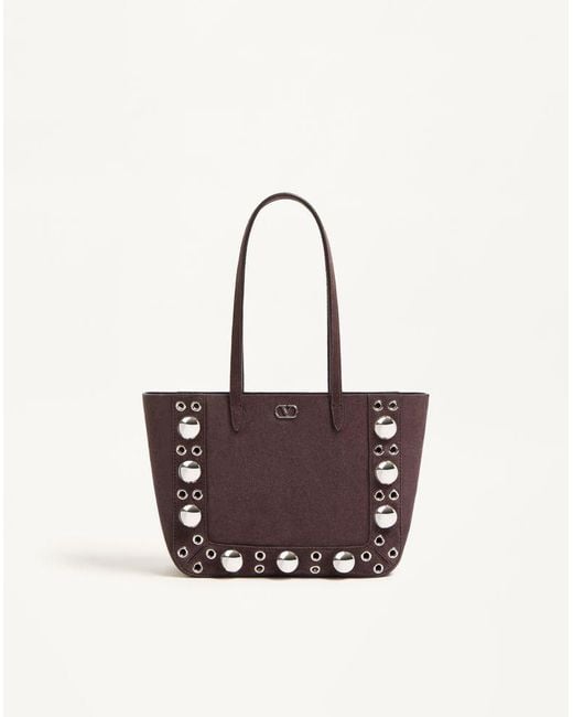 Valentino Garavani Brown Nellcôte Mini Suede Shopping Bag
