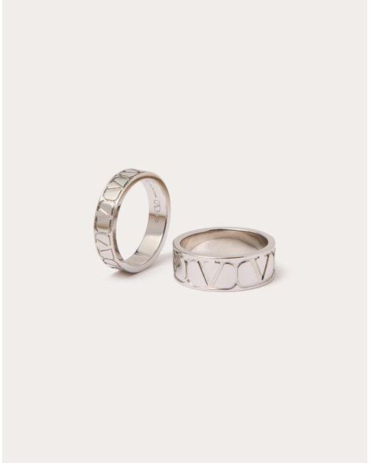 Valentino Garavani Natural Toile Iconographe Metal Ring Set for men