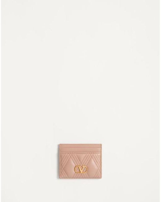 Valentino Garavani Quiltie 67 Cardholder in Pink | Lyst
