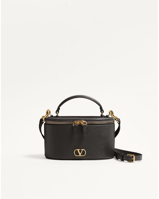 Valentino Garavani Black Vlogo Signature Mini Vanity Bag