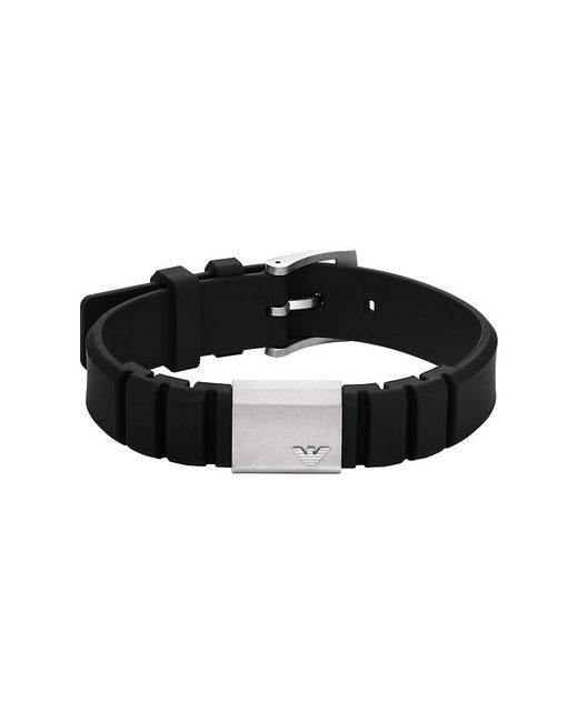 Bracelet egs3079040 silicone Emporio Armani pour homme en coloris Black