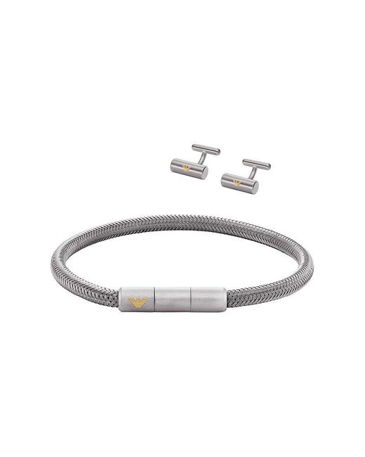 Bracelet key basics egs3044set acier inoxydable Emporio Armani pour homme en coloris Metallic