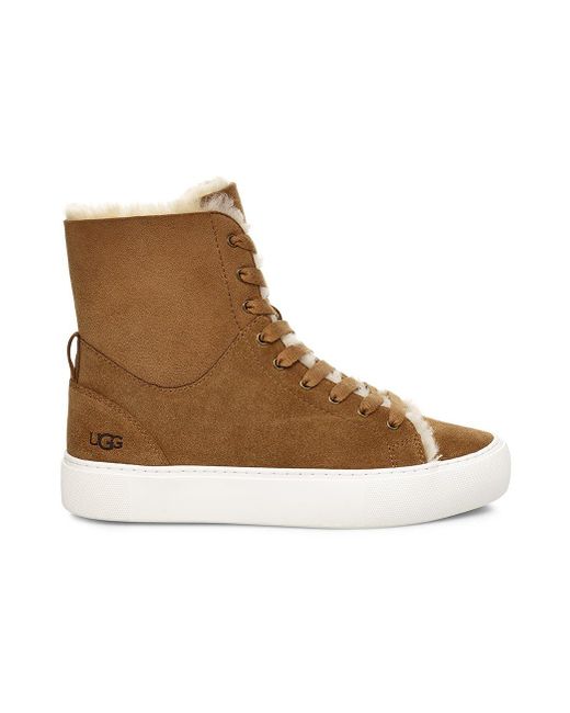 fur lined high top trainers