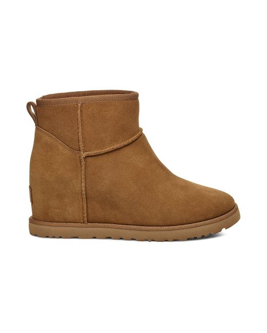 UGG Classic Femme Mini Suede Wedge Boots in Chestnut (Brown) - Save 76% |  Lyst
