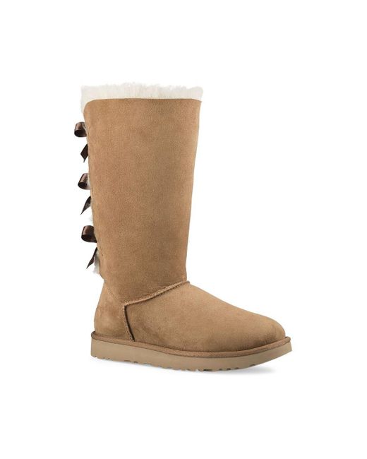 UGG Suede Bailey Bow Tall Ii in Chestnut (Brown) - Save 32% - Lyst