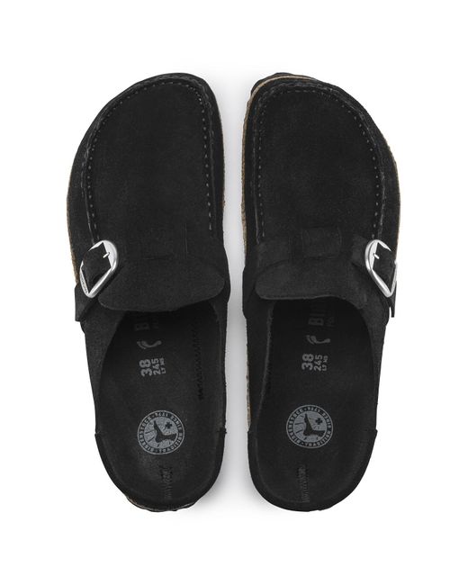Birkenstock Buckley Suede Leather Narrow in Black - Lyst