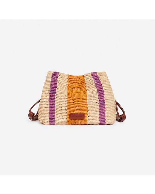 Sac Bourse en Raphia et Cuir Vanessa Bruno en coloris Multicolor