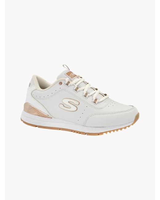 Skechers Rubber Te Leren Sneaker Memory Foam in het Wit - Lyst