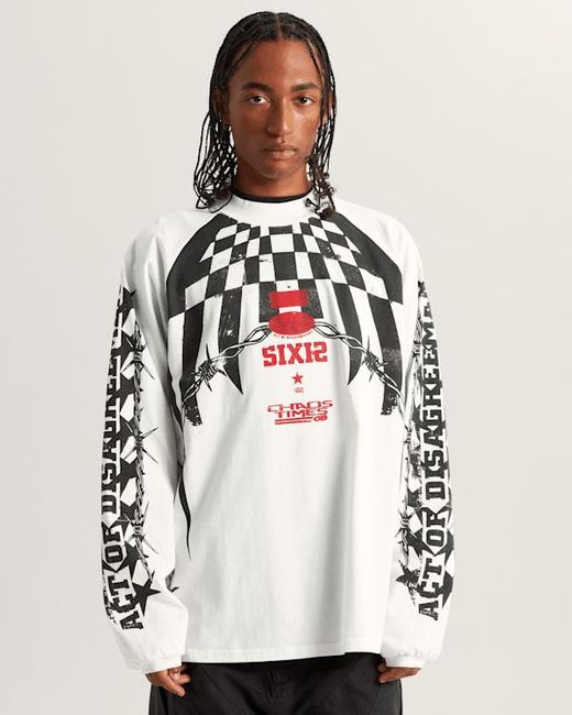 Vans Act Of Disagreement Hazard Langarm-T-Shirt, Herren, Größe in White für Herren
