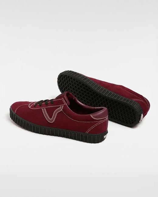 Vans Red Sport Low Creeper Suede Shoes for men