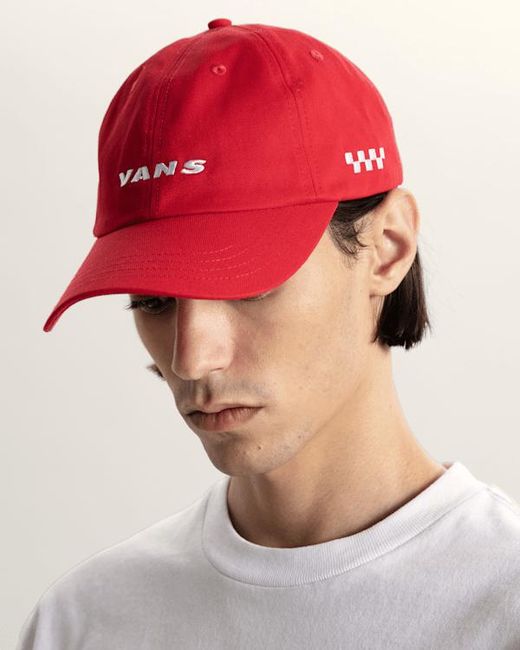 Vans Red Check Side Jockey Hat for men