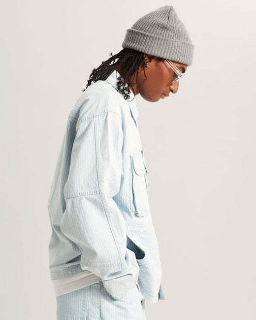 Vans Blue Umber Denim Stripe Jacket for men