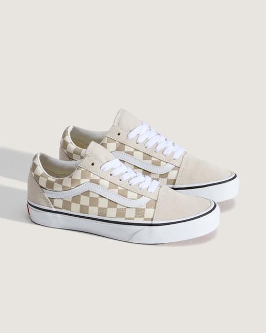 Vans White Old Skool Checkerboard Shoes for men
