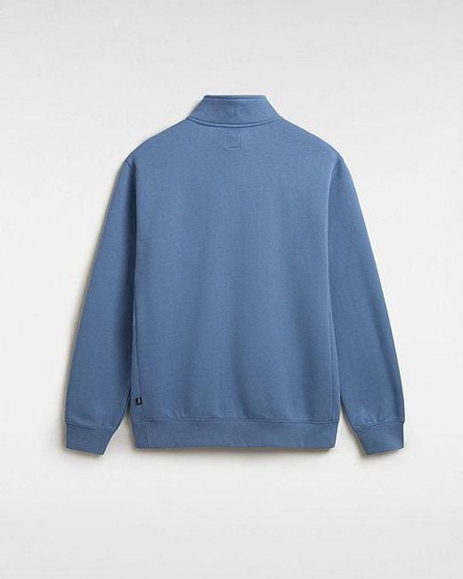 Vans Blue Lowered Quarter Zip Sweatshirt for men