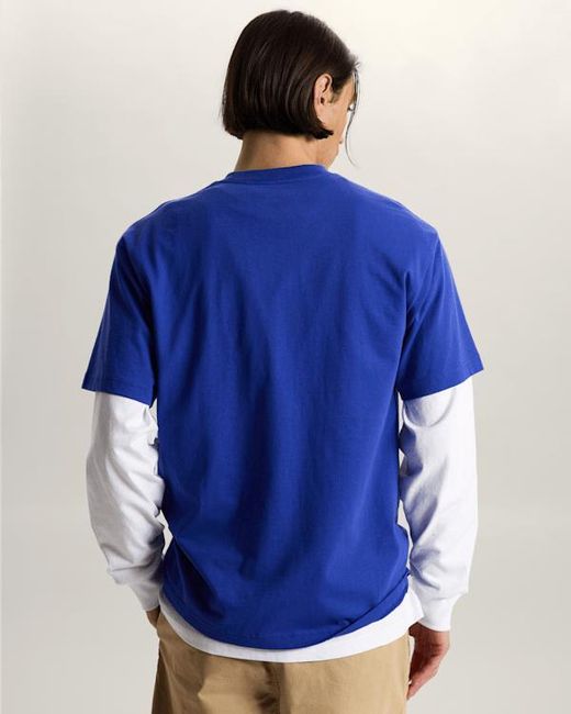 Vans Blue Wavy Script T-Shirt for men