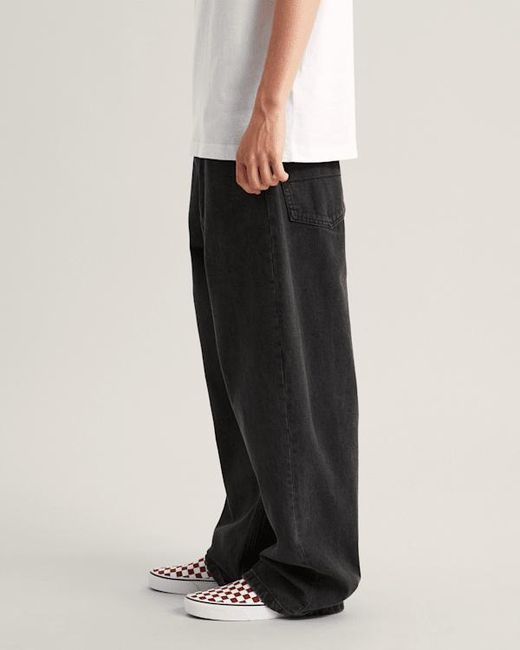 Vans Black Check-5 Baggy Denim Trousers for men