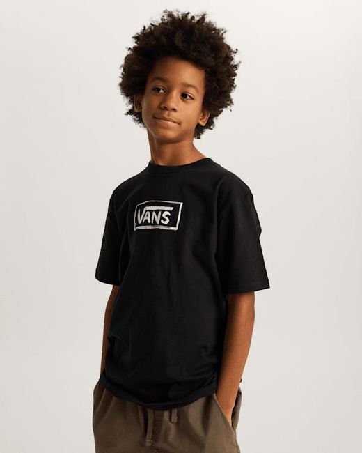 Vans Black Kids On Canvas T-Shirt (8-14 Years)